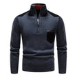 Quarter Zip Jumper - Warm - Long Sleeve - Knitted Sweater - Men's Half Zip Pullover