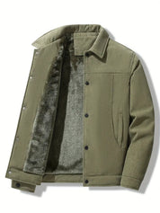 Corduroy Jacket - Men's Fleece-Lined Winter Jacket