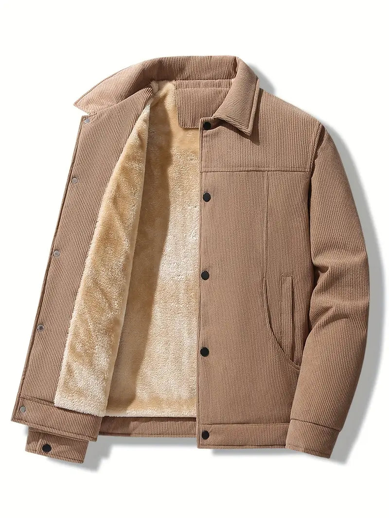 Corduroy Jacket - Men's Fleece-Lined Winter Jacket