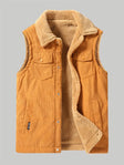Corduroy Vest - Men's Casual Sherpa Fleece-Lined Vest for Autumn