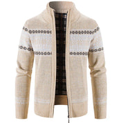 Knitted Cardigan - Zip-Up - Winter - Knit Cardigan Sweater - Men's Cardigan