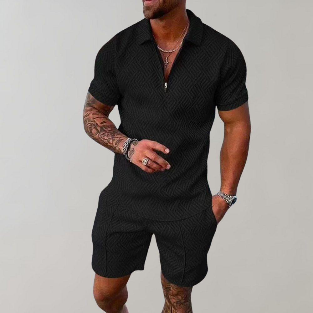 Shorts and Shirt Set | Short Sleeve | Polo Shirt | Two-Piece Set | Men's Summer Clothes