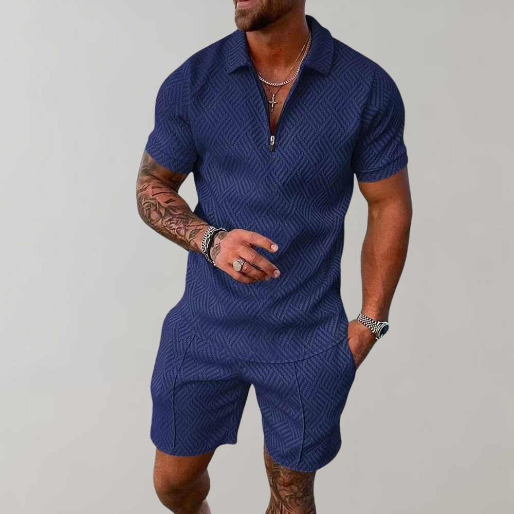 Shorts and Shirt Set | Short Sleeve | Polo Shirt | Two-Piece Set | Men's Summer Clothes