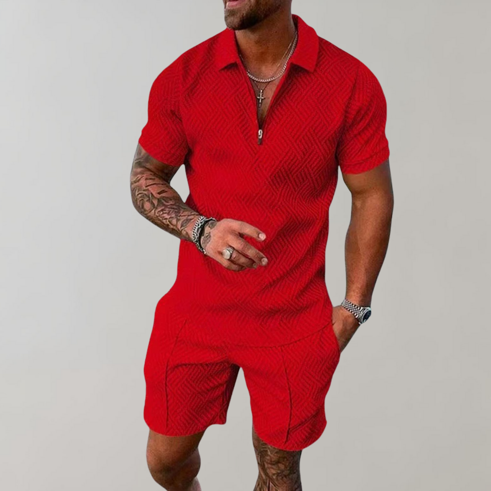 Shorts and Shirt Set | Short Sleeve | Polo Shirt | Two-Piece Set | Men's Summer Clothes