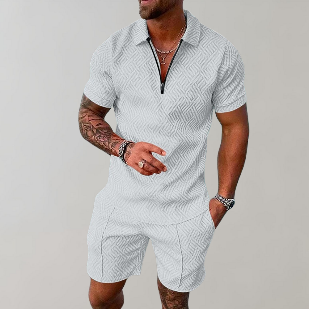Shorts and Shirt Set | Short Sleeve | Polo Shirt | Two-Piece Set | Men's Summer Clothes