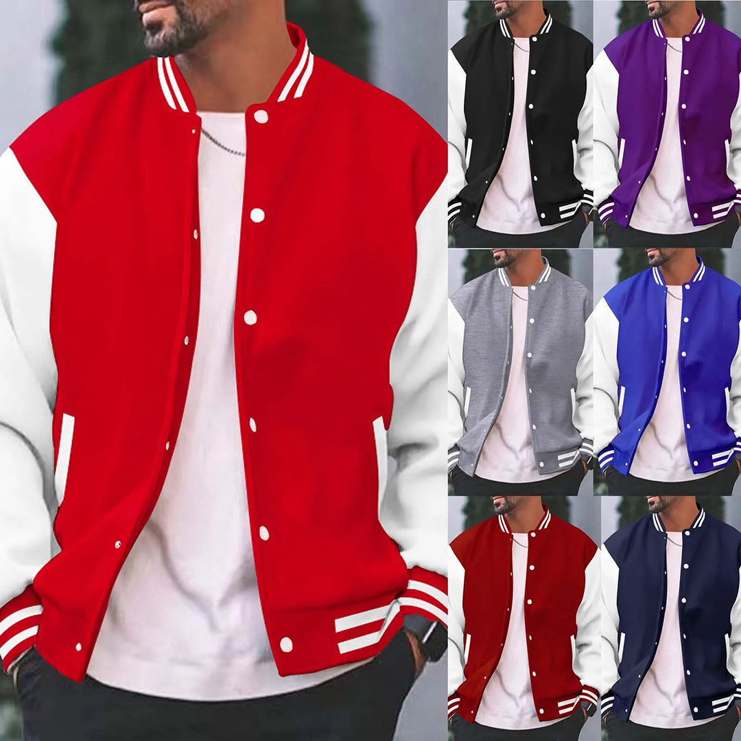 Bomber Jacket - Button-Up - Summer - Baseball Jacket - Men's Jacket