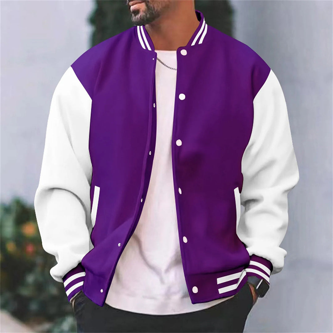 Bomber Jacket - Button-Up - Summer - Baseball Jacket - Men's Jacket