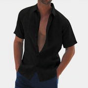 Short Sleeve Shirt - Men's Collared Button-Up Shirt for Summer
