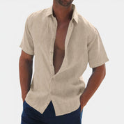 Short Sleeve Shirt - Men's Collared Button-Up Shirt for Summer
