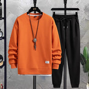 Two-Piece Set - Men's Co Ord Loose Fit Leisure Jogger Sweatshirt Set