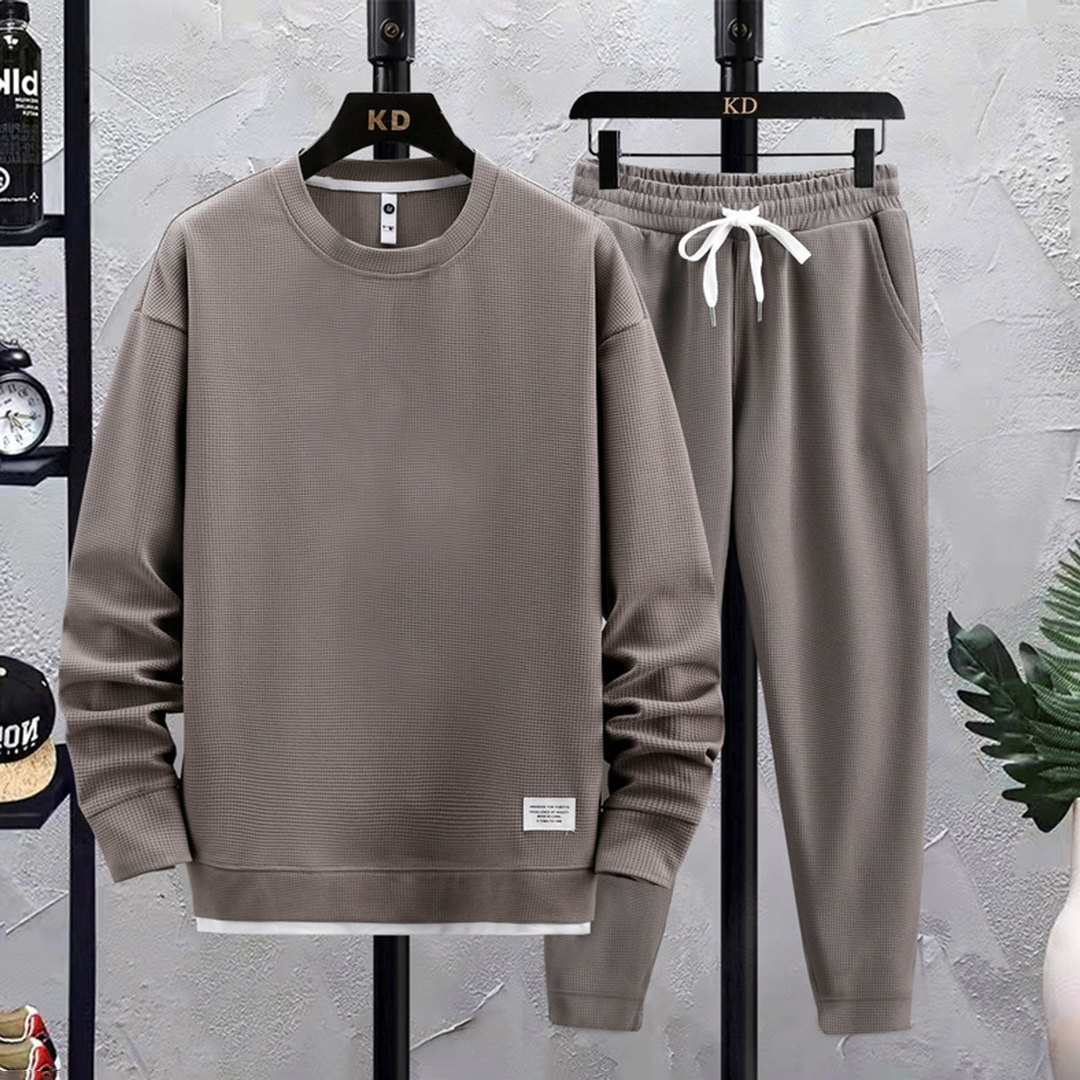 Two-Piece Set - Men's Co Ord Loose Fit Leisure Jogger Sweatshirt Set