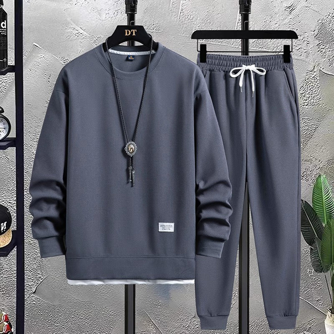 Two-Piece Set - Men's Co Ord Loose Fit Leisure Jogger Sweatshirt Set