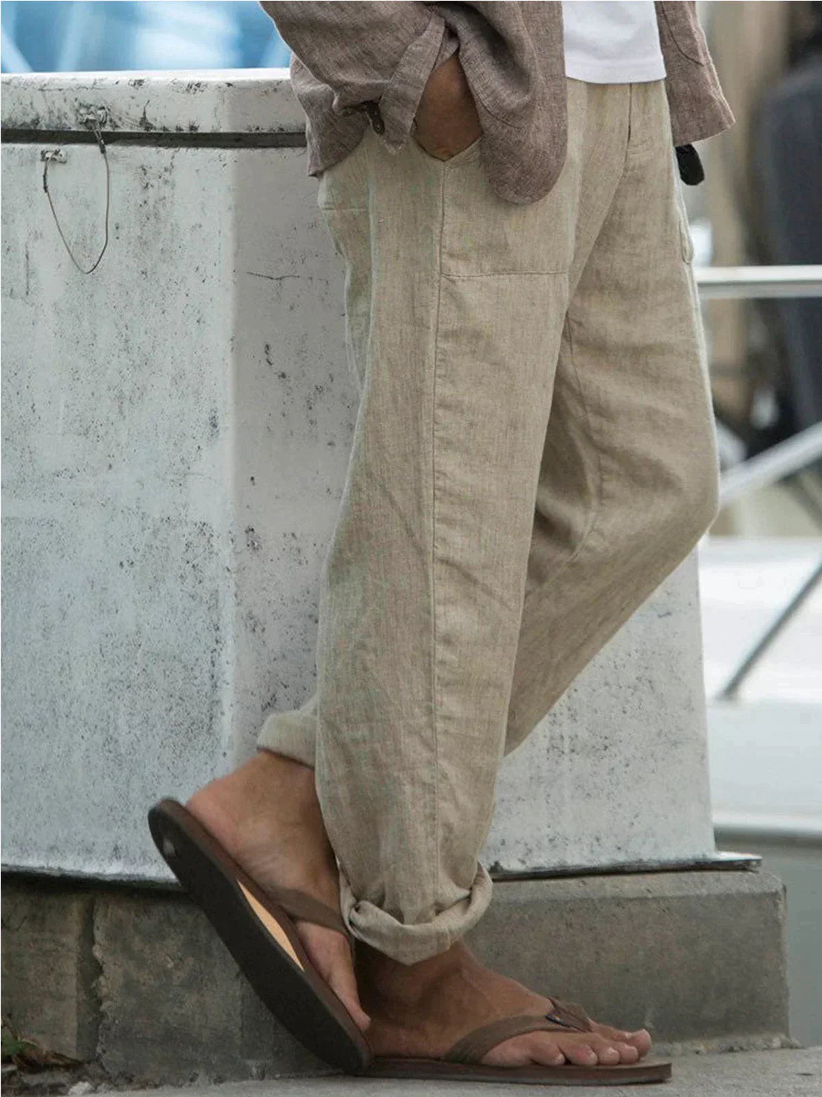 Linen Pants - Men's Lightweight Straight Leg Summer Pants
