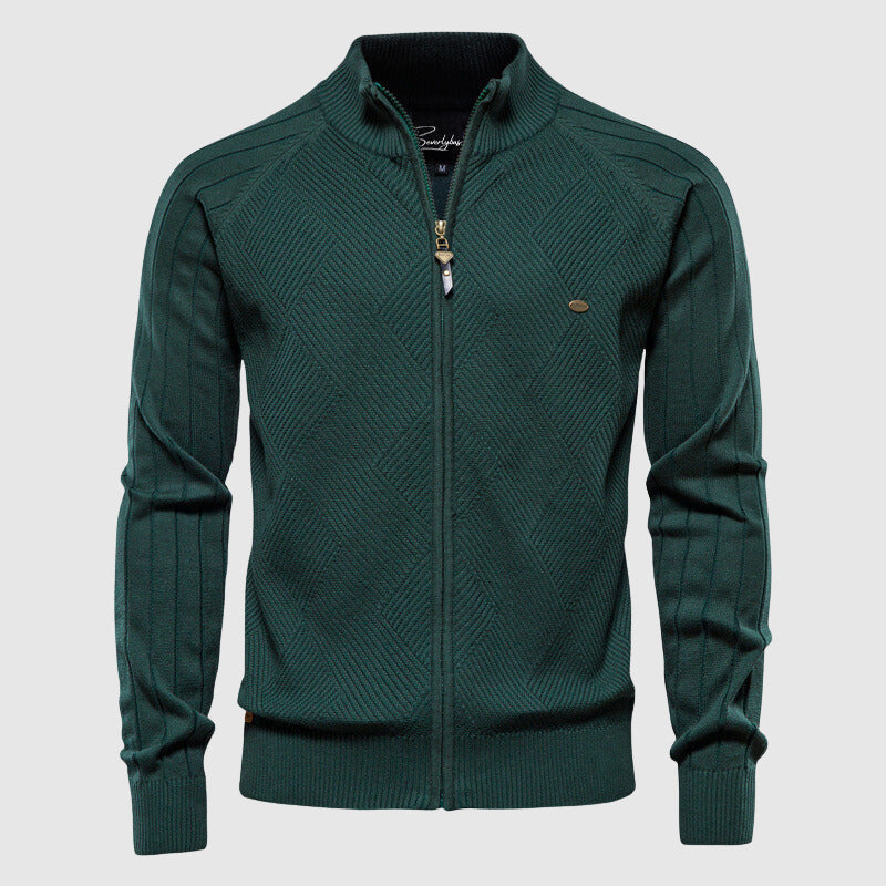 Zip-Up Sweater | Full Zip | Knitted | Zipper Cardigan | Men's Cardigan