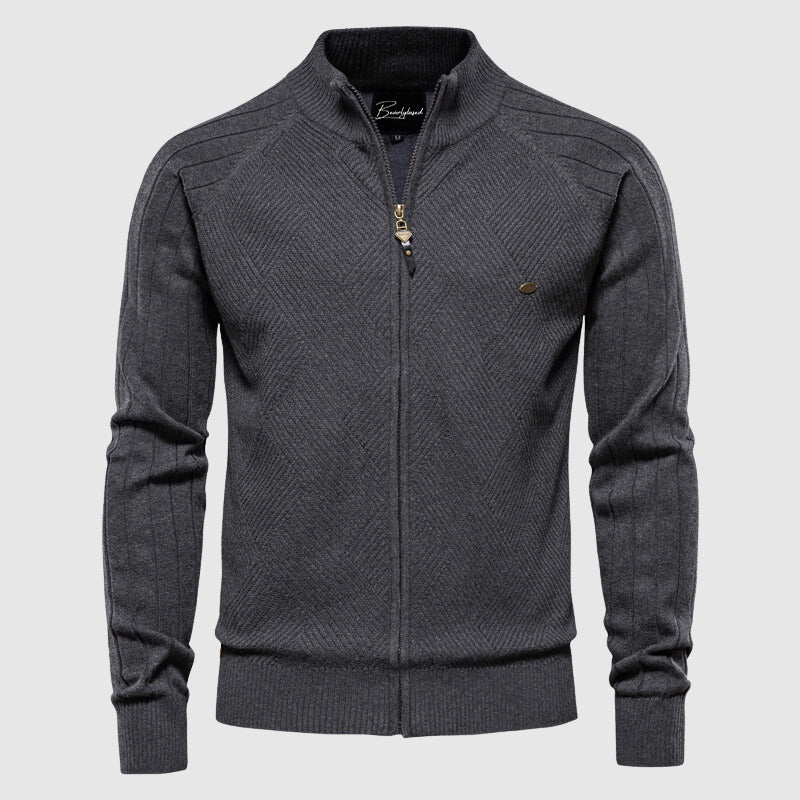 Zip-Up Sweater | Full Zip | Knitted | Zipper Cardigan | Men's Cardigan
