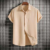 Linen Shirt | Buttoned Up | Lightweight | Short Sleeve Shirt | Men's Summer Clothes