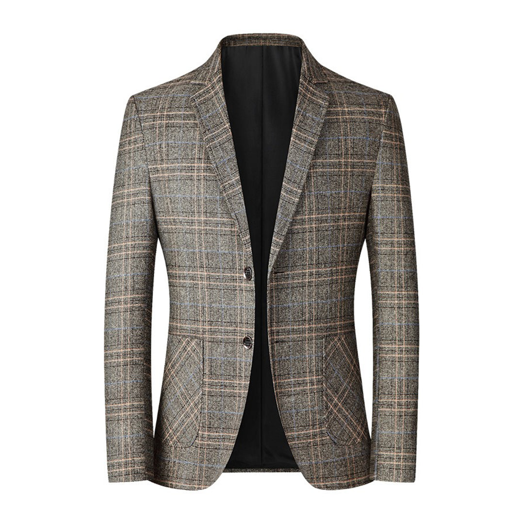 Men's Blazer - Single Breasted - Pockets - Checkered Blazer - Suit Jacket
