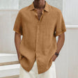 Short Sleeve Shirt - Men's Lightweight Loose Fit Button-Up Shirt for Summer