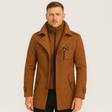 Winter Jacket - Short - Zip-Up - Wool Coat - Men's Winter Coat