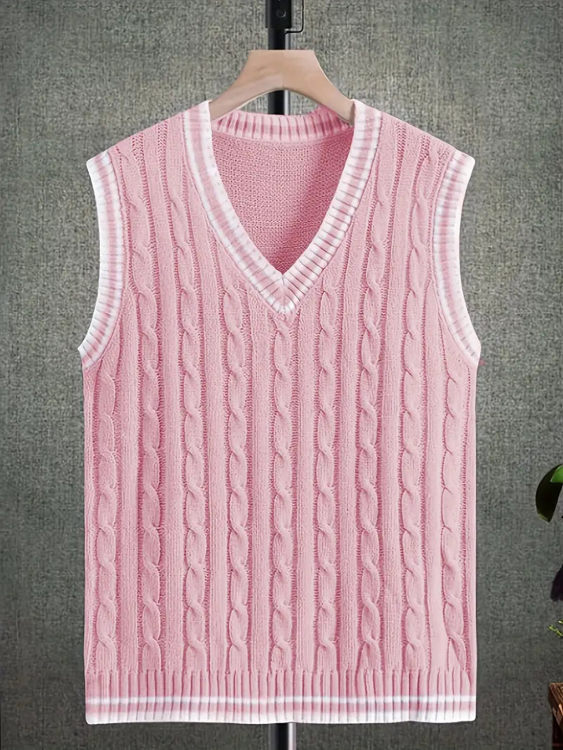 Knitted Vest | Cable Knit | Pullover | Sweater Vest | Men's Vest