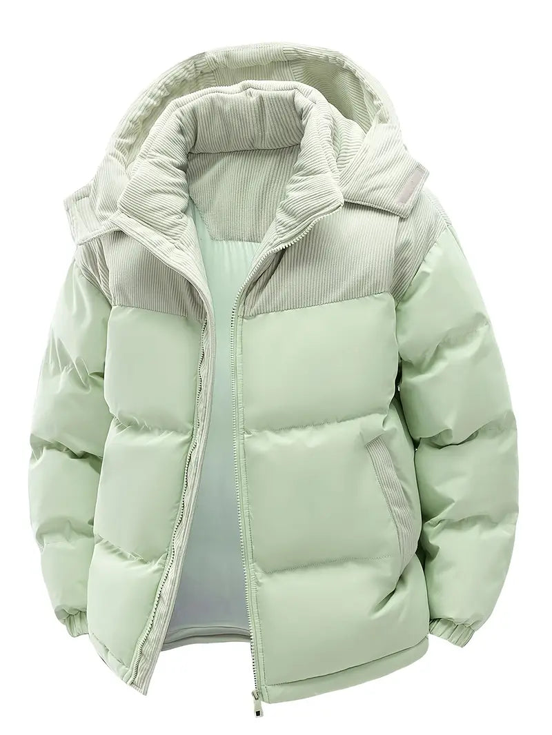 Puffer Jacket - Men's Warm Hooded Padded Winter Jacket