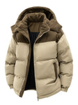 Puffer Jacket - Men's Warm Hooded Padded Winter Jacket