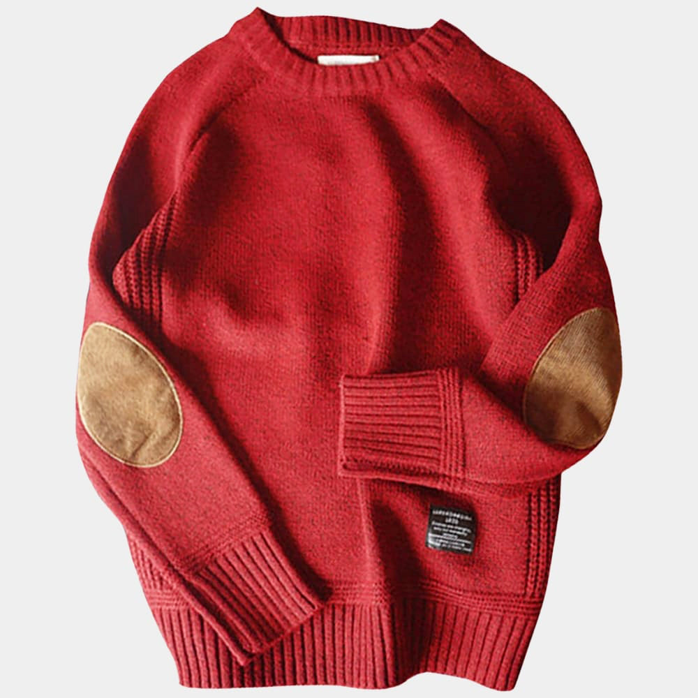 Knitted Sweater - Cashmere Winter Sweater for Men with Elbow Patches-Southern-Taylor