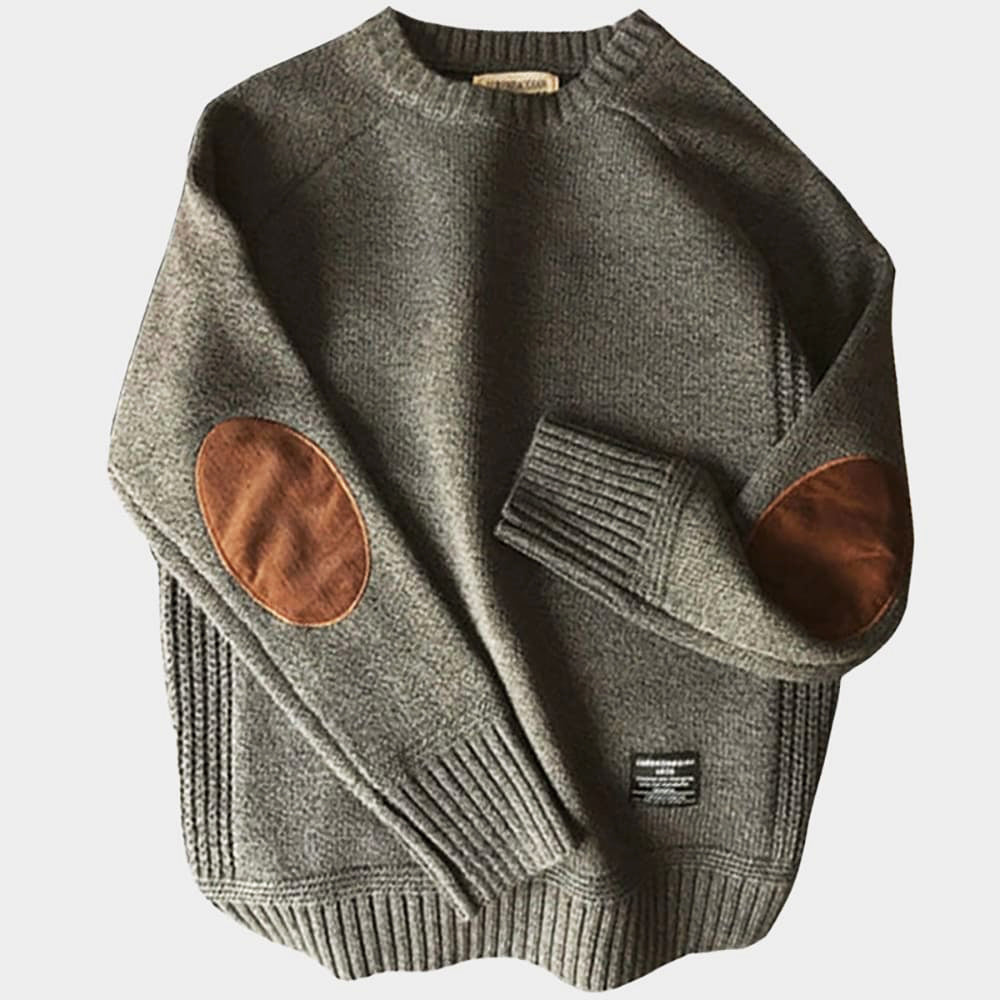 Knitted Sweater - Cashmere Winter Sweater for Men with Elbow Patches-Southern-Taylor