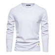 Long Sleeve T-Shirt - Men's Plain Crew Neck Long Sleeve Shirt