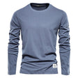Long Sleeve T-Shirt - Men's Plain Crew Neck Long Sleeve Shirt