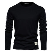 Long Sleeve T-Shirt - Men's Plain Crew Neck Long Sleeve Shirt