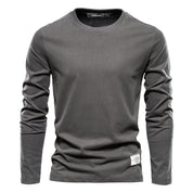 Long Sleeve T-Shirt - Men's Plain Crew Neck Long Sleeve Shirt