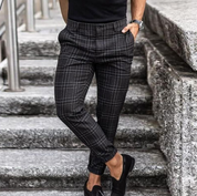 Men's Chinos - Checkered - Stretch - Skinny Chinos - Chino Pants