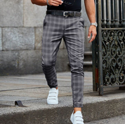 Men's Chinos - Checkered - Stretch - Skinny Chinos - Chino Pants