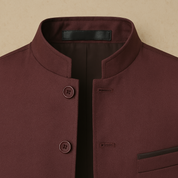 Men's Blazer - Mandarin Collar - Slim Fit - Single Breasted Blazer - Men's Jacket 