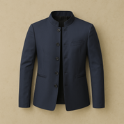 Men's Blazer - Mandarin Collar - Slim Fit - Single Breasted Blazer - Men's Jacket 