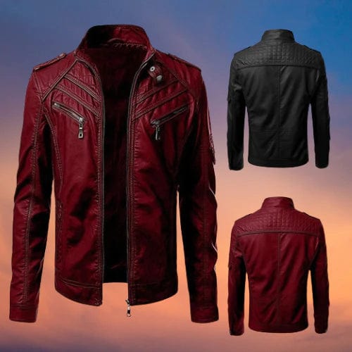 Leather Jacket – With Zipper – Lined – Biker Jacket – Men's Leather Jacket-Southern-Taylor