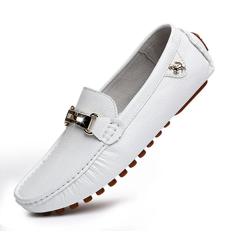 Leather Loafers – Men's Non-slip Slip-on Shoes with Metal Buckle-Southern-Taylor