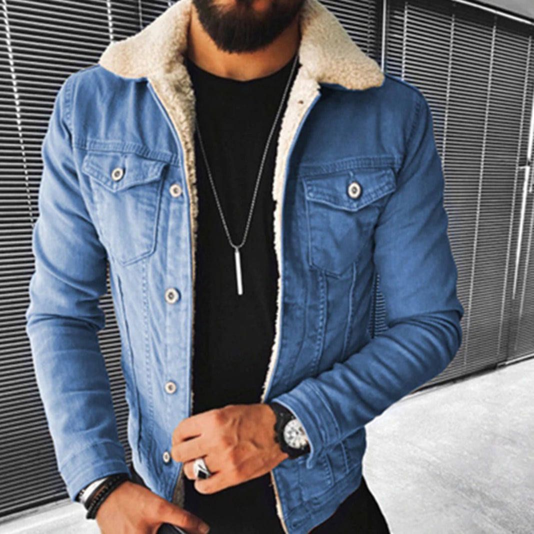 Winter Denim Jacket | Jean Jacket | Regular Fit | Fur Denim Jacket | Men's Jacket