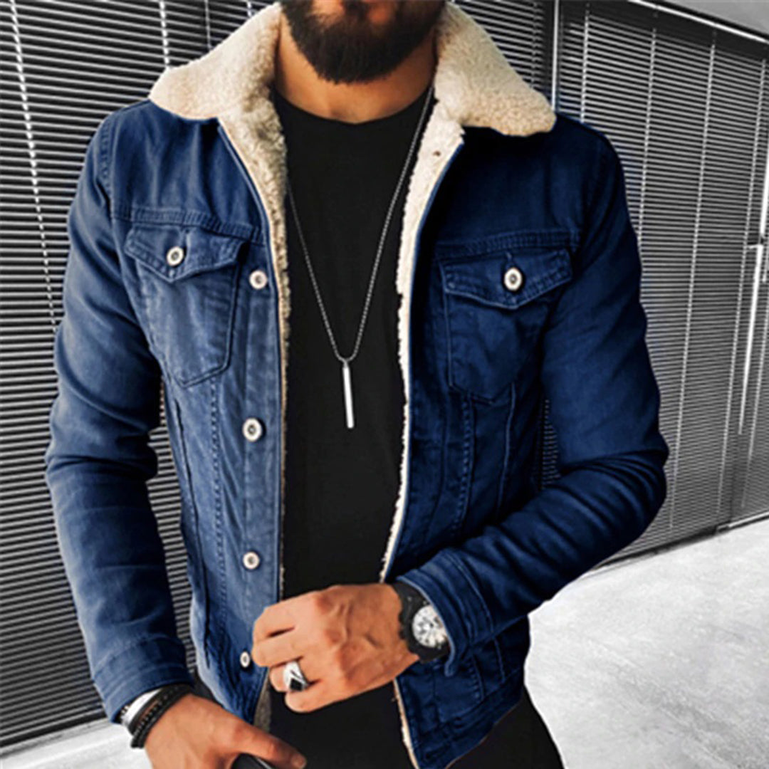 Winter Denim Jacket | Jean Jacket | Regular Fit | Fur Denim Jacket | Men's Jacket