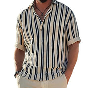 Summer Shirt | Striped | Lightweight | Polo Shirt | Men's Short Sleeve Shirt