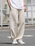 Linen Pants - Loose Fit - Elastic Waist - Summer Trousers - Men's White Pants