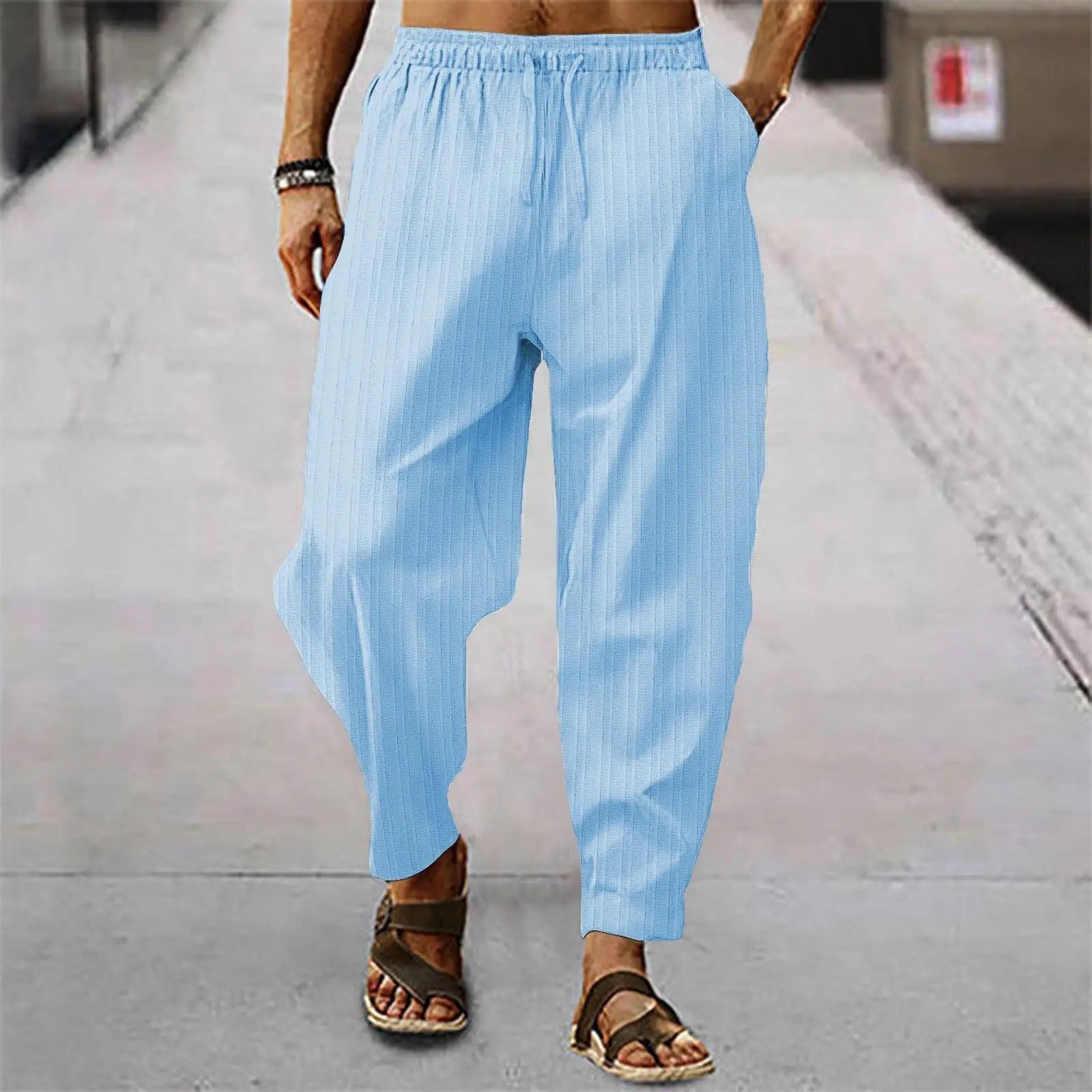 Linen Pants - Men's Pants With an Elastic Waist, Cotton Summer Pants with a Loose Fit-Southern-Taylor