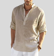 Linen Shirt – Men's Shirt with Half-length Sleeves and Buttons – Light Summer Shirt-Southern-Taylor