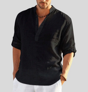 Linen Shirt – Men's Shirt with Half-length Sleeves and Buttons – Light Summer Shirt-Southern-Taylor