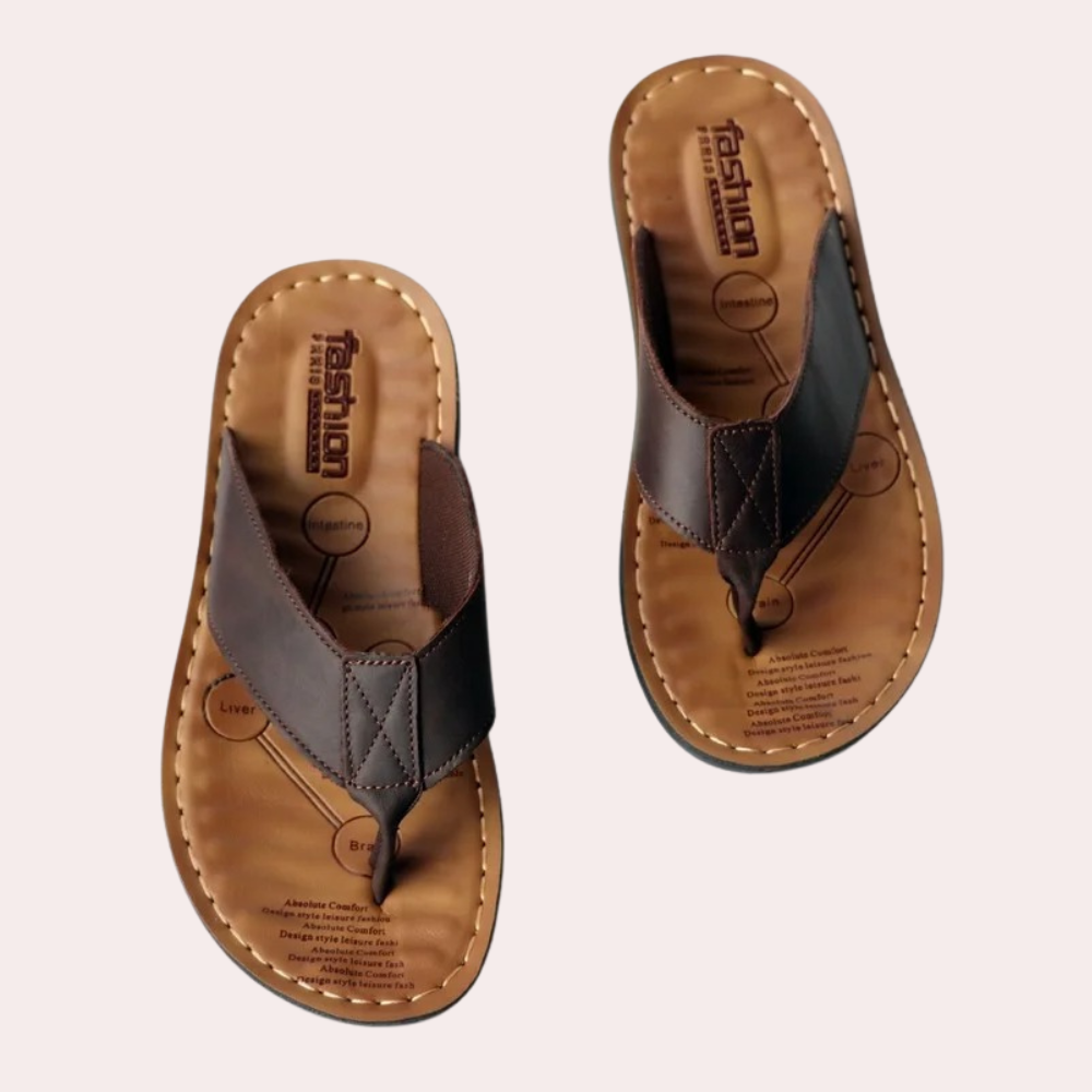 Flip Flops - Ergonomic - Orthopedic - Leather Flip Flops - Men's Sandals