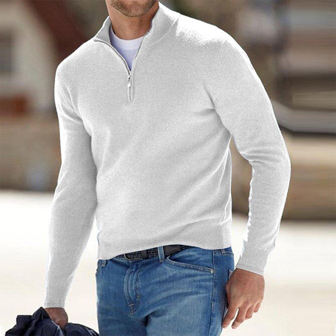 Men's Quarter Zip Sweater - Knitted - Pullover - Polo Jumper - Men's Half Zip Jumper 