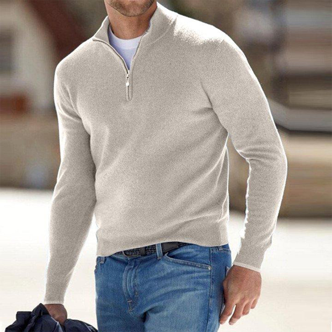 Men's Quarter Zip Sweater - Knitted - Pullover - Polo Jumper - Men's Half Zip Jumper 