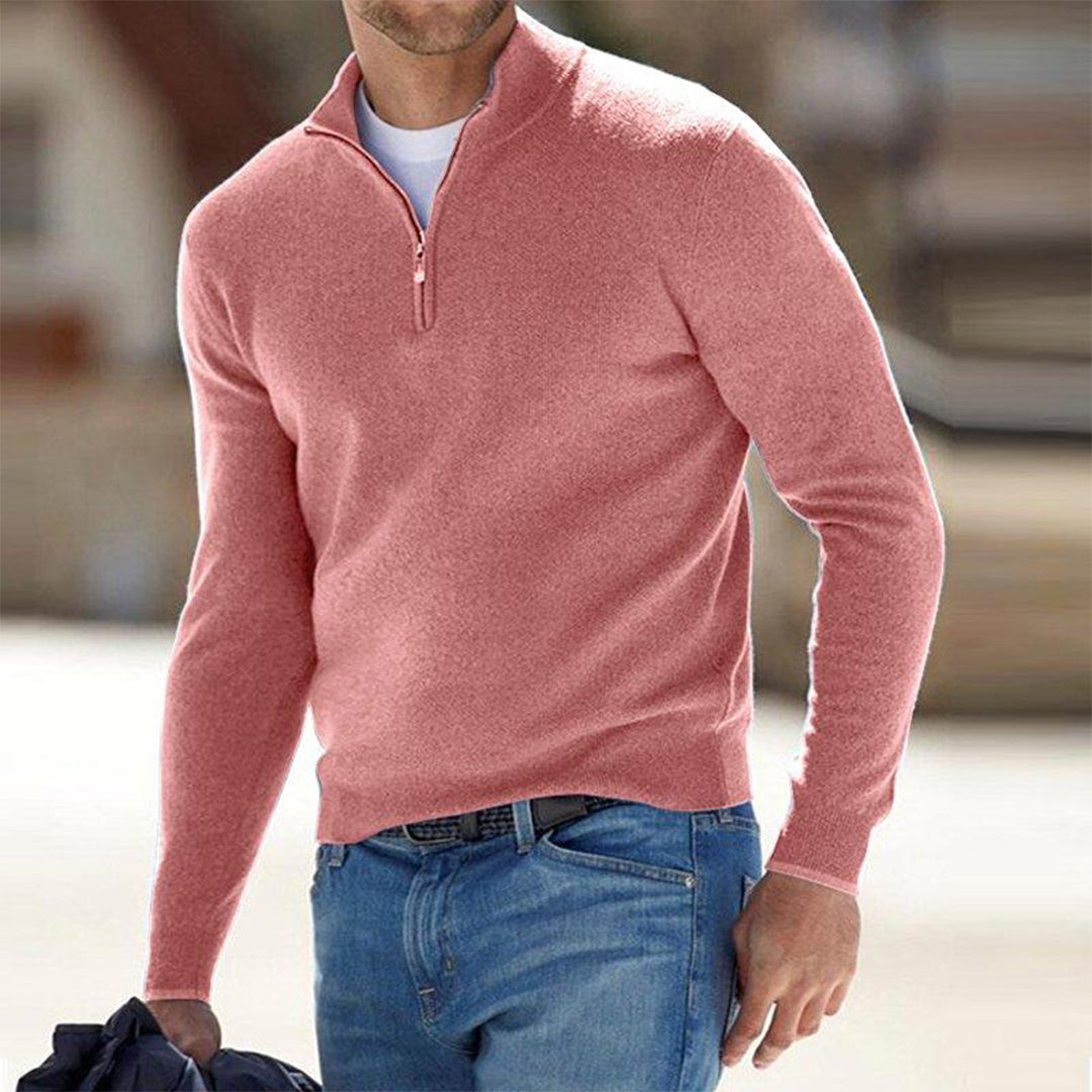 Men's Quarter Zip Sweater - Knitted - Pullover - Polo Jumper - Men's Half Zip Jumper 