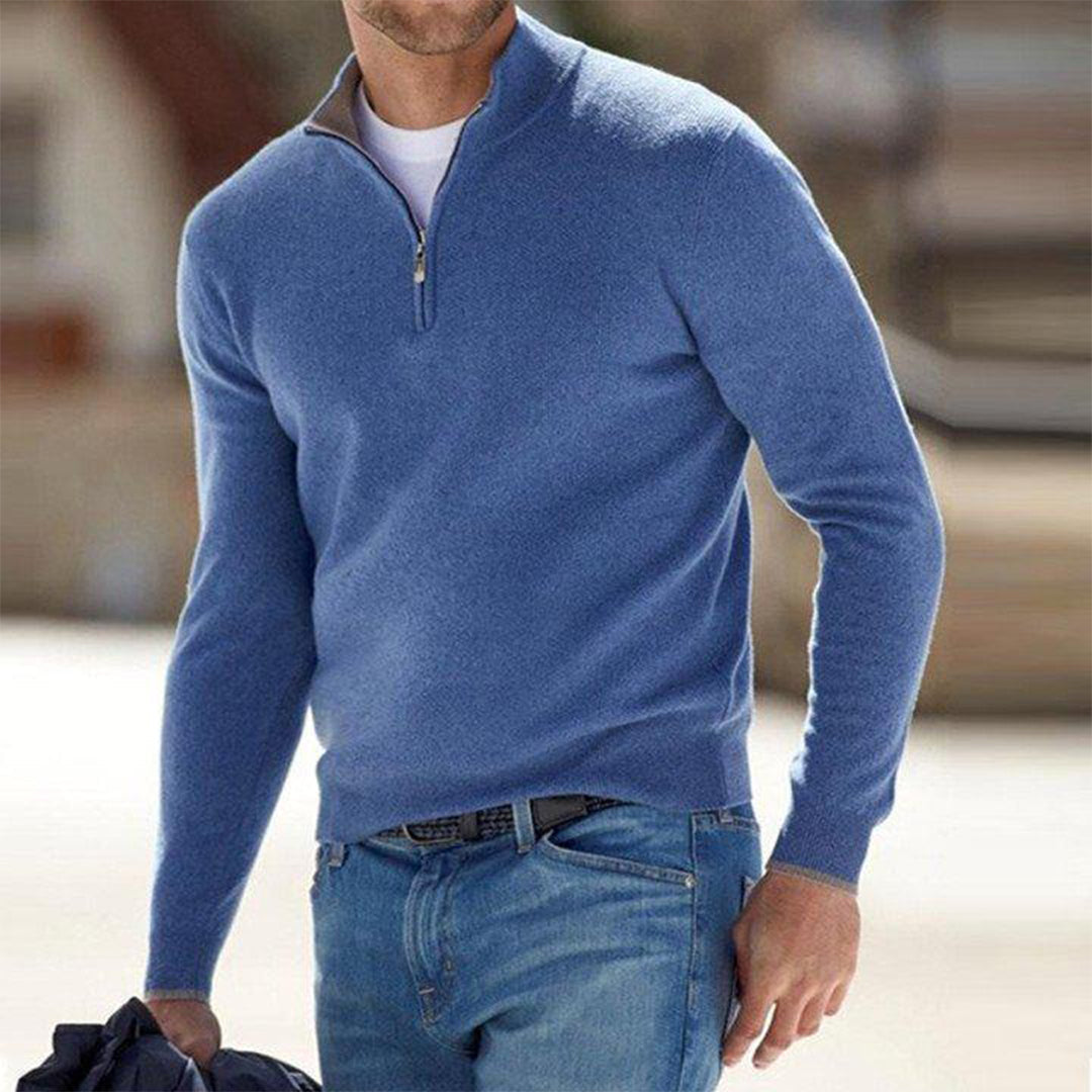Men's Quarter Zip Sweater - Knitted - Pullover - Polo Jumper - Men's Half Zip Jumper 